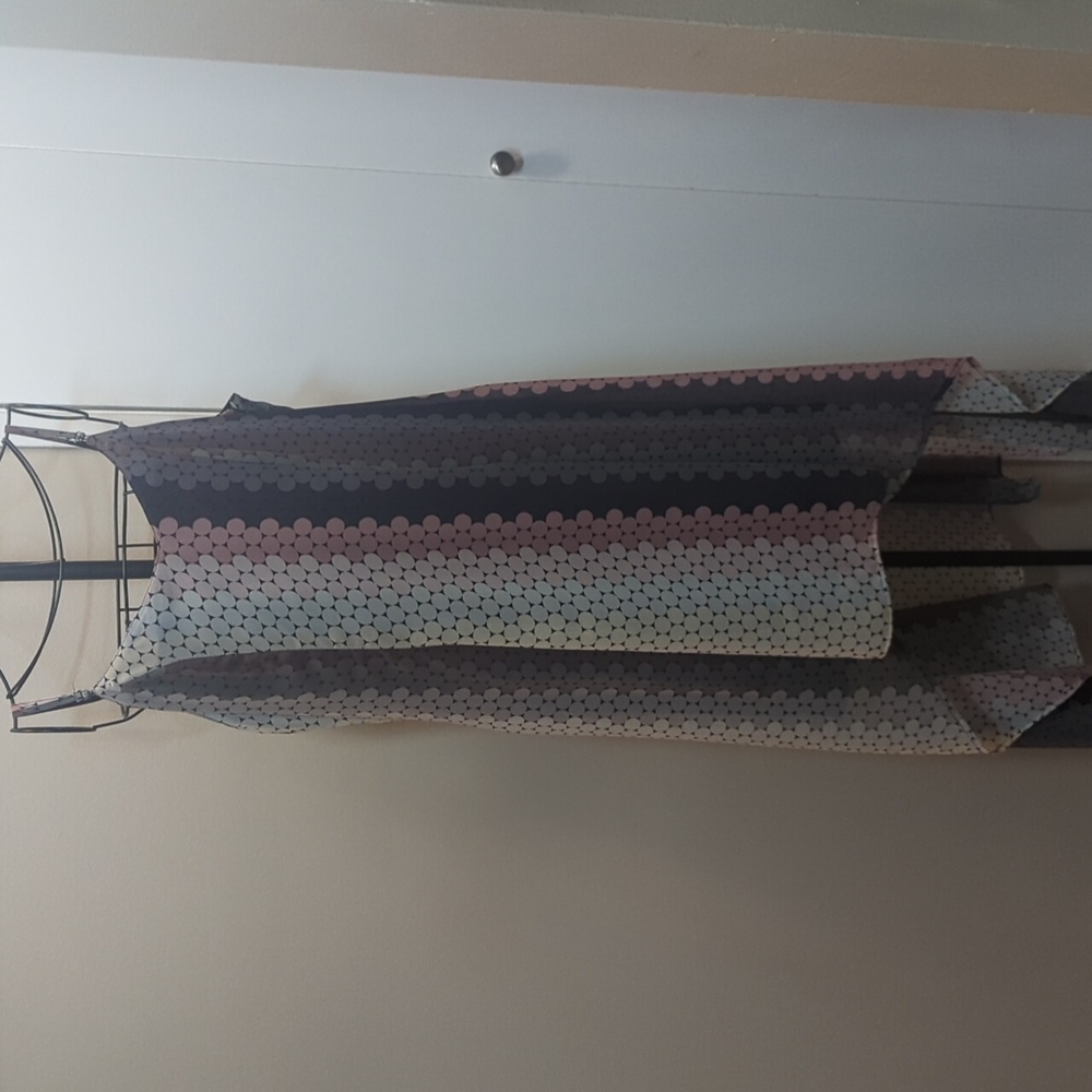 Modbe gray and pink gradient high low dress